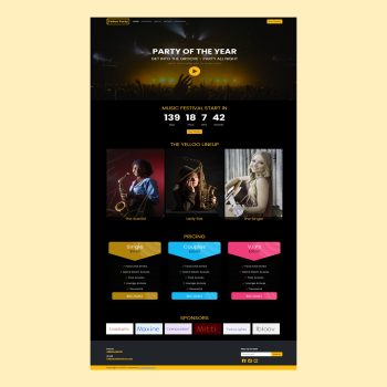 Yelloo Party Landing Page